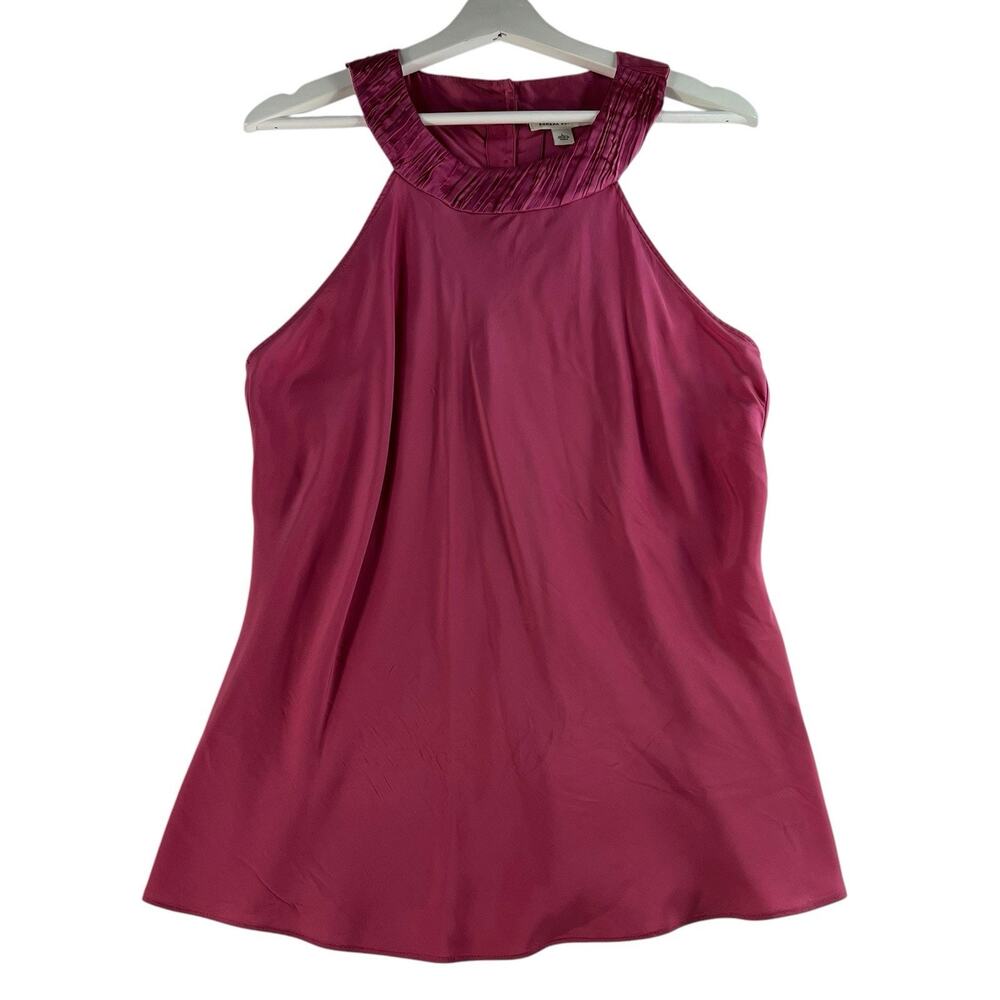 Banana Republic Large Blouse Halter Silk Fairy Coquette Whimsy Y2K Romantic Pink